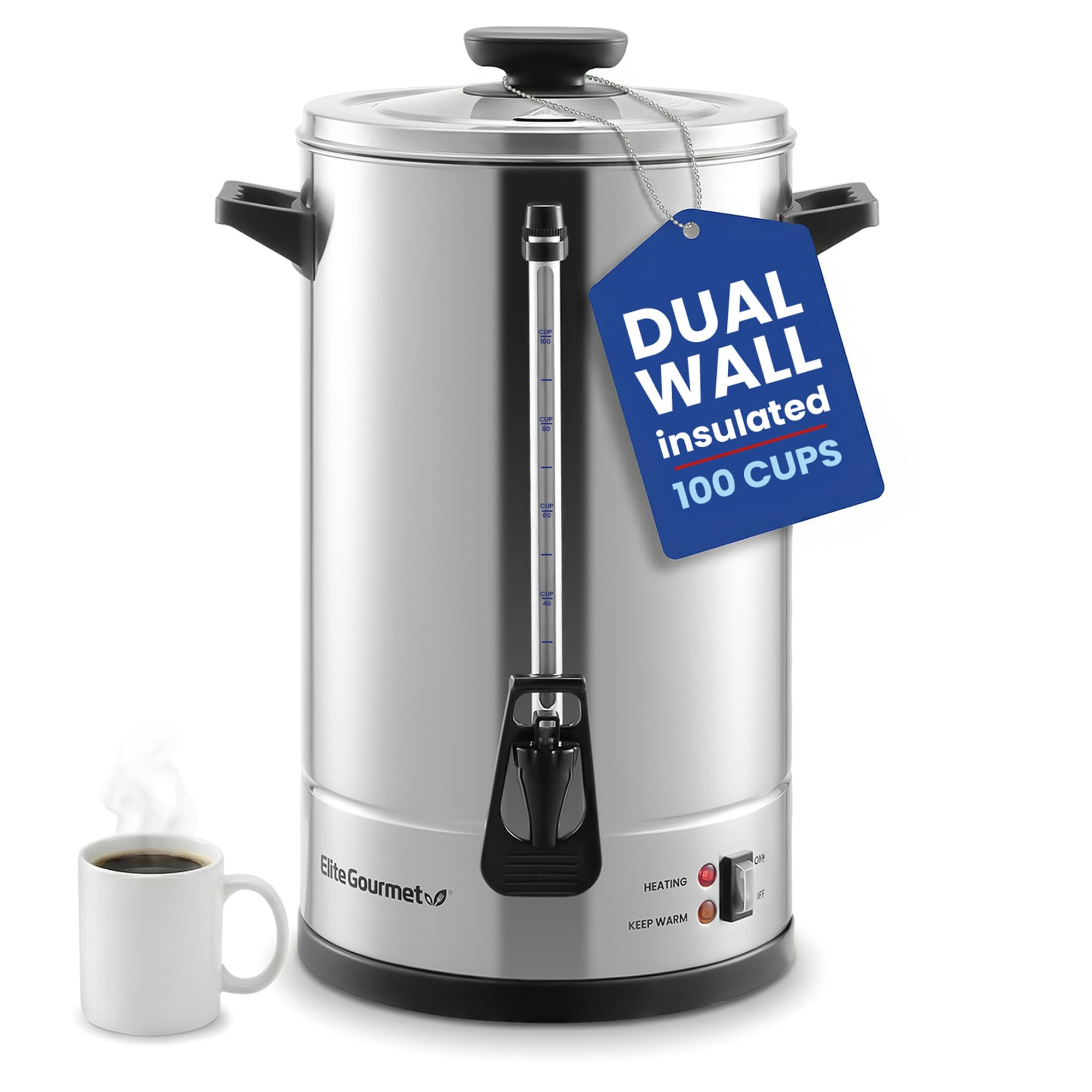 Elite Gourmet 100-Cup Commercial Coffee Urn