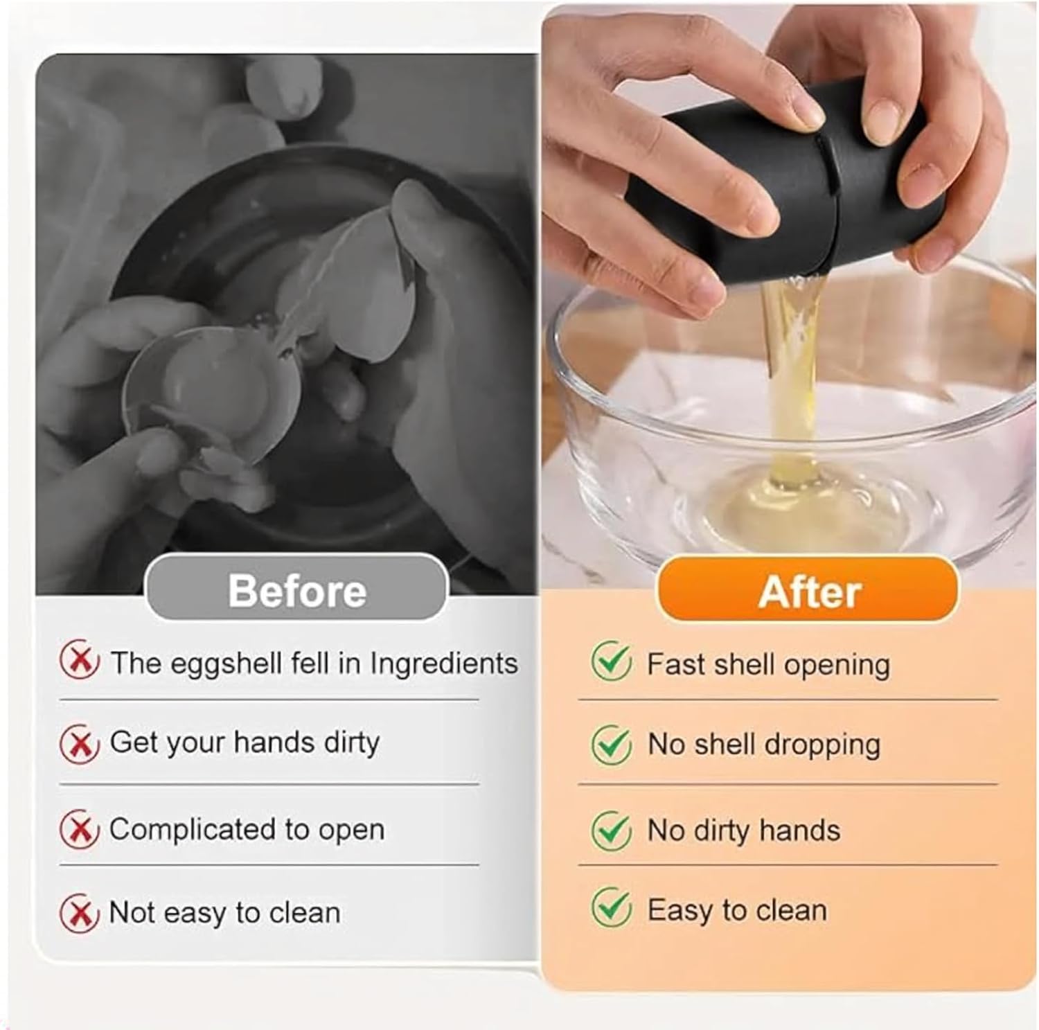 Egg Cracker Tool for Raw Eggs, Egg Shell Opener with Stainless Steel Cutter, Clean Cut Kitchen Gadget for Cooking, Baking & Meal Prep image 3