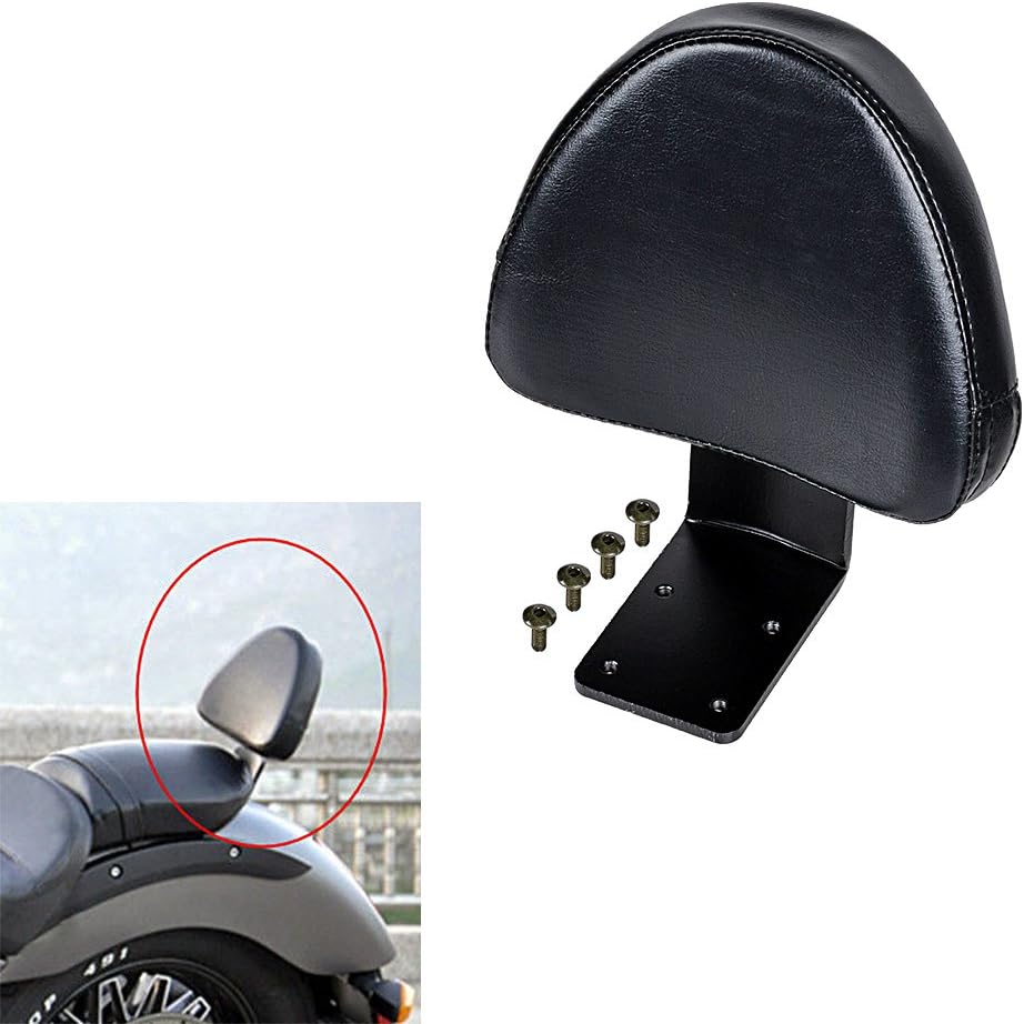 Astra Depot Black Synthetic Leather Rear Passenger Backrest Sissy Bar Pad Compatible with Kingpin Cross Country Victory Zach Ness Vegas High-Ball 8-Ball