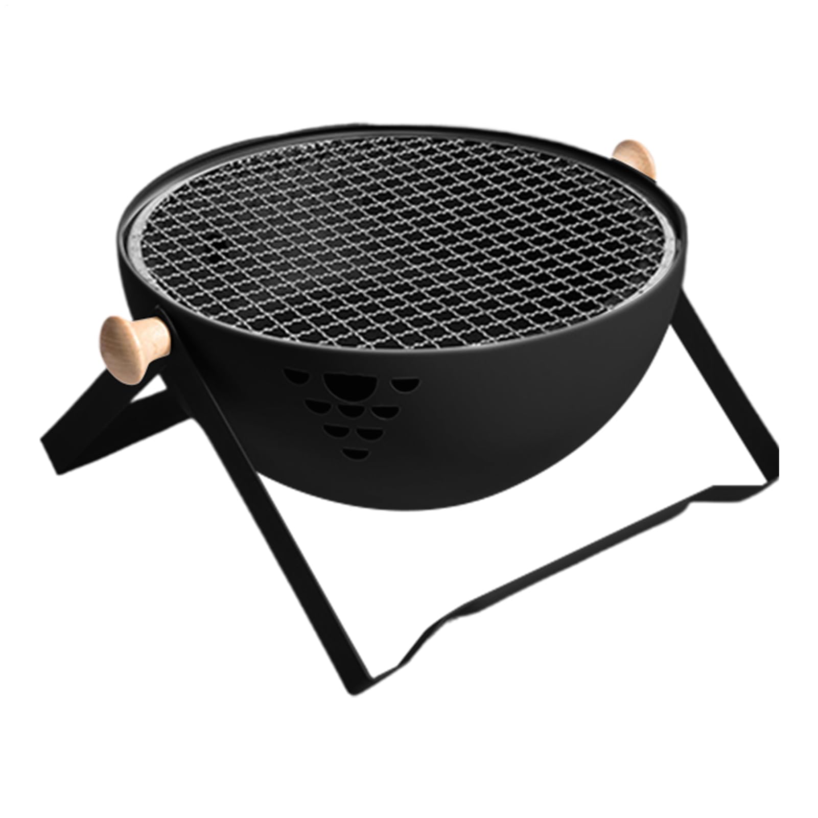 Grill Węglowy Składany Przenośny Piecyk Żaroodporny | Grill BBQ z Antyparzącą Rączką do Ogrodu Stołu Kempingu Podróżowania Pikniku Smażenia Mięsa Parzenia Herbaty Gotowania Hot