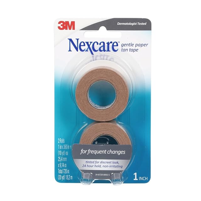Nexcare Gentle Paper First Aid Tape T781-2PK Tan 1 in x 10 yds