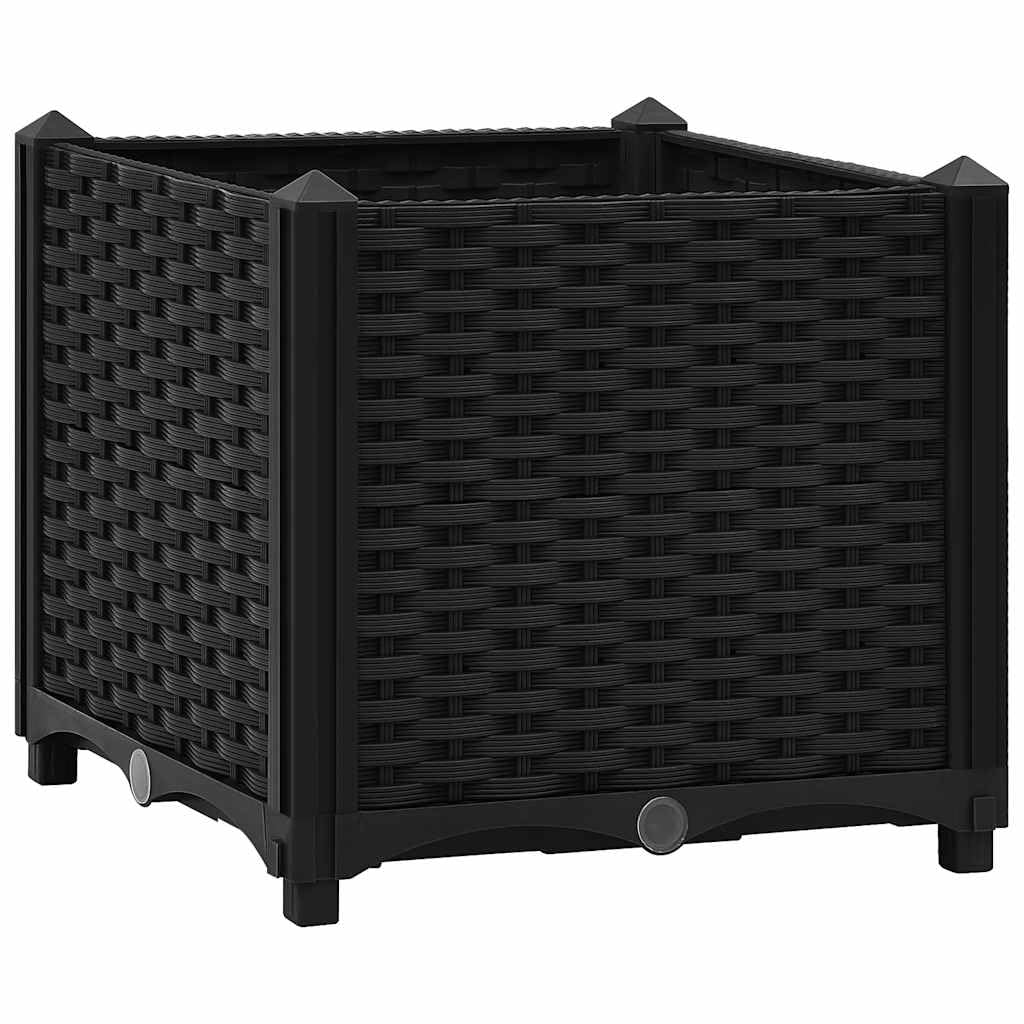 VidaXL Raised Bed 40x40x38cm - Black Polypropylene - Garden Planter