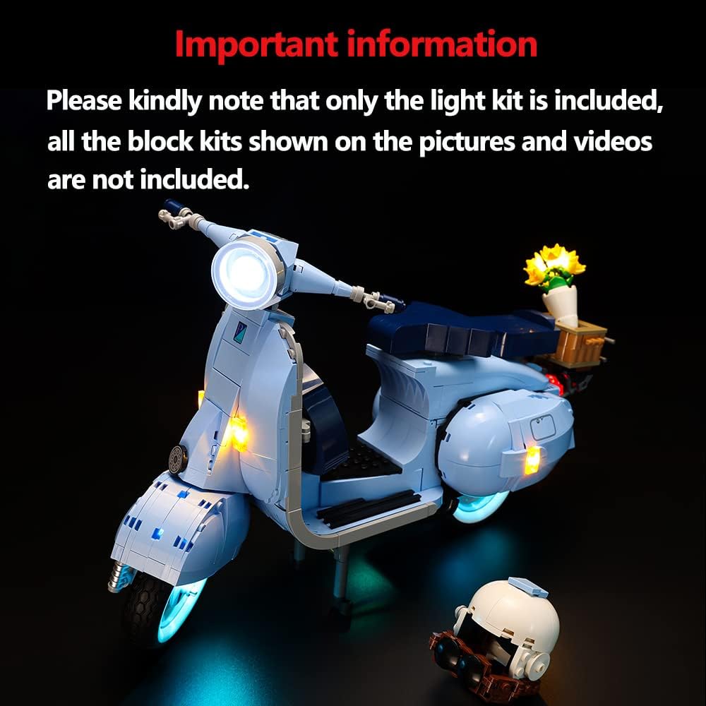 Kyglaring LED Lighting Kit Only Lights Set Designed for Lego Creator Expert Vespa 125 10298 Model Building Kit- Without Lego Set (Classic Version)