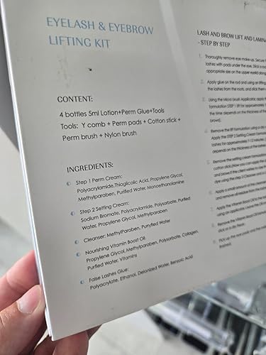 Miniatura 9 de All in Beauty Kit de levantamiento de pestañas y cejas, kit de permanente de pestañas, rizado semipermanente, laminación de cejas, limpieza y