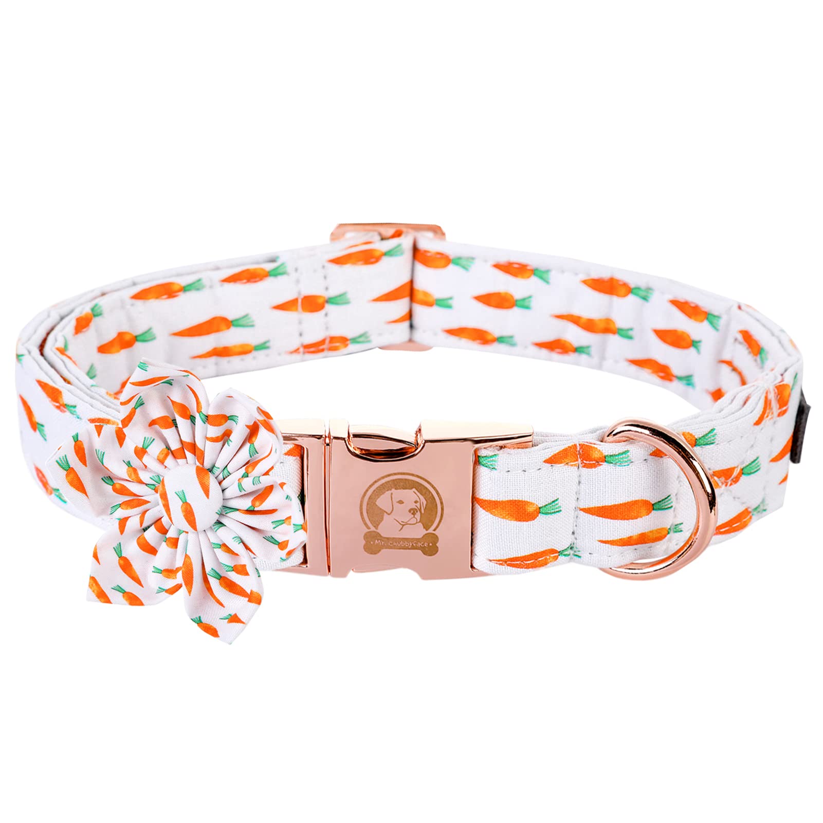 MR. CHUBBYFACE Easter Dog Collar Cute Carrot Dog Collar Bowtie Flower Dog Collar Girl Boy Dog Collar for Small Medieum Large Dogs