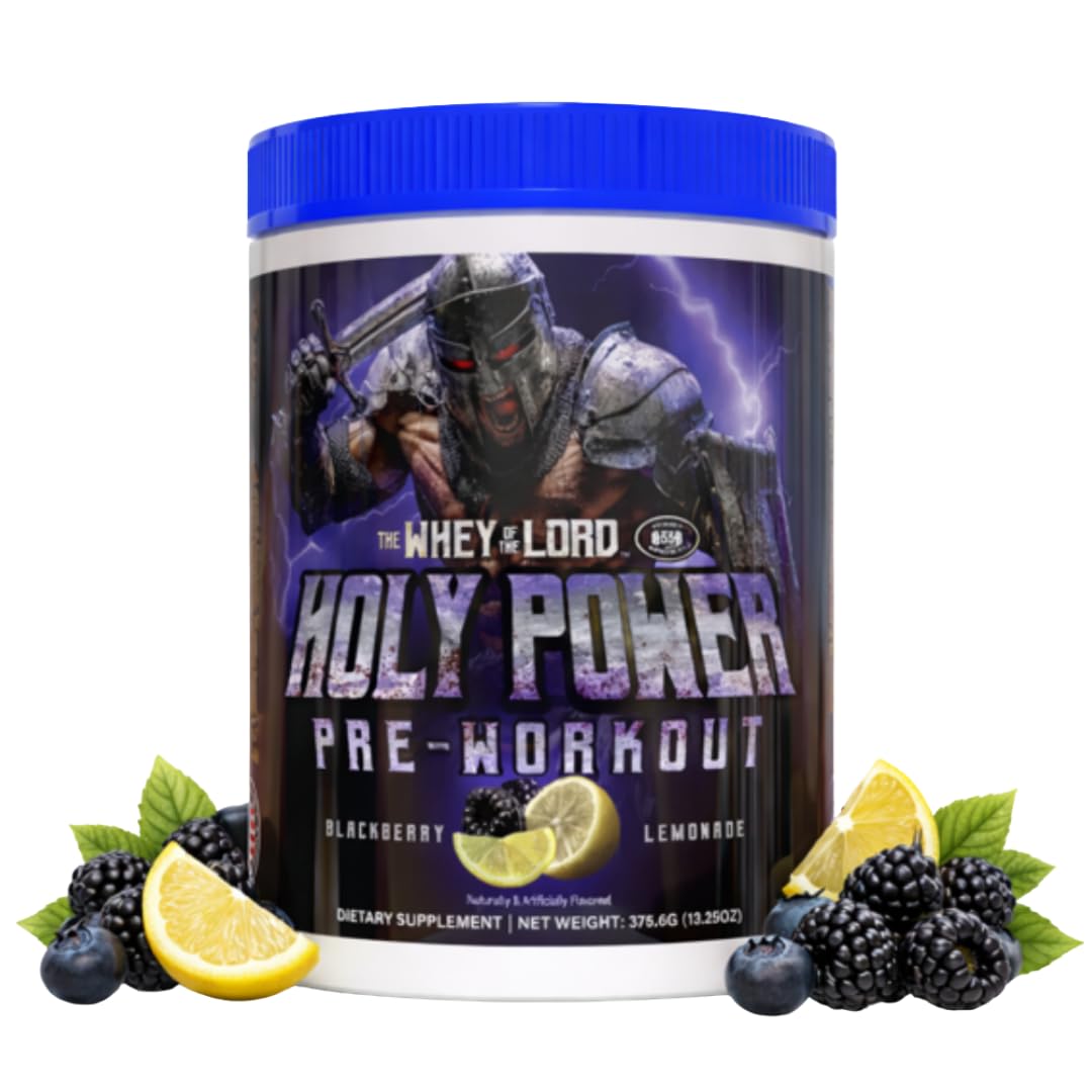 The Whey of The Lord Pré-treino em pó com potássio, sabor Blackberry Lemonade, 376 g