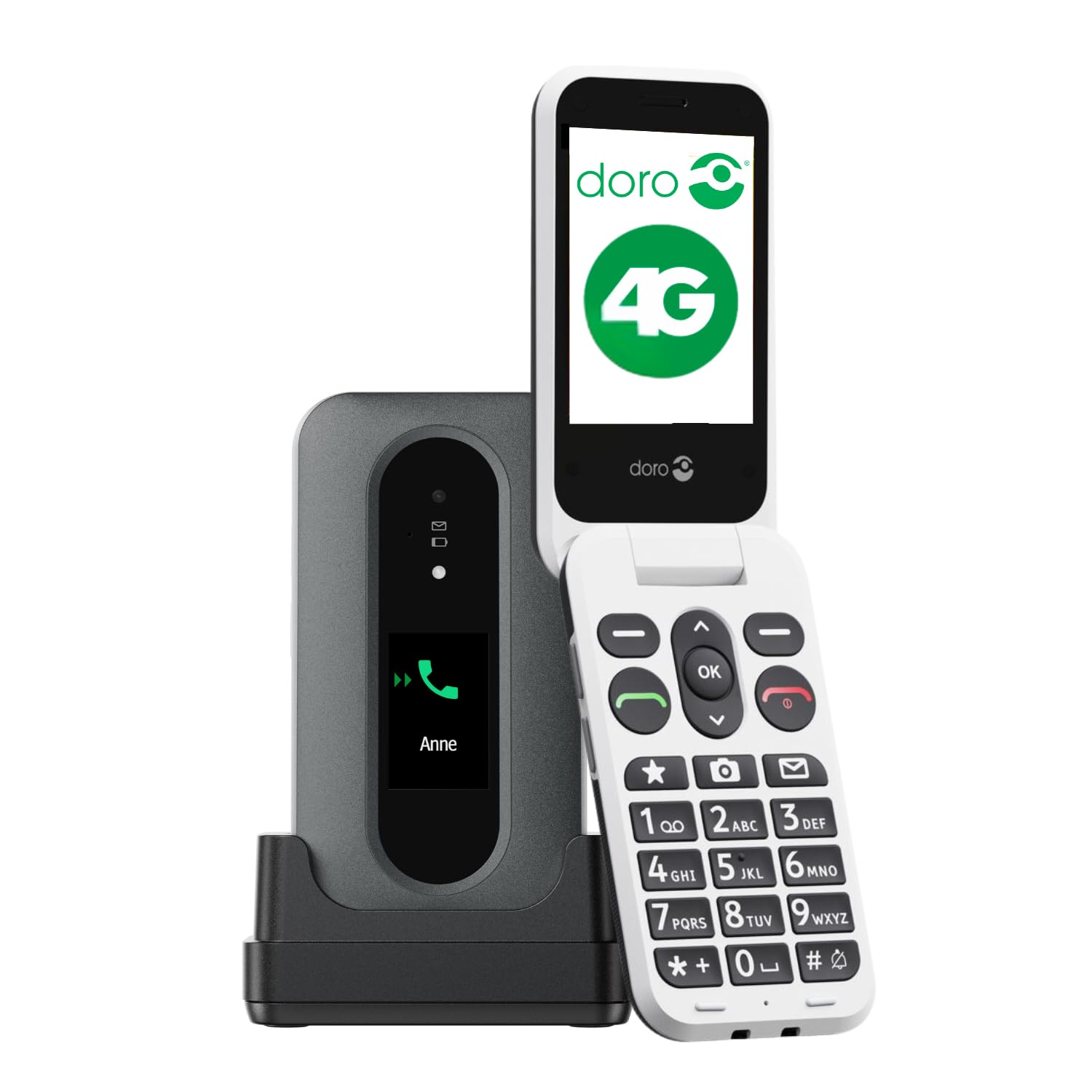 Doro Leva L30 Unlocked Basic Flip Phone for Elderly - Graphite