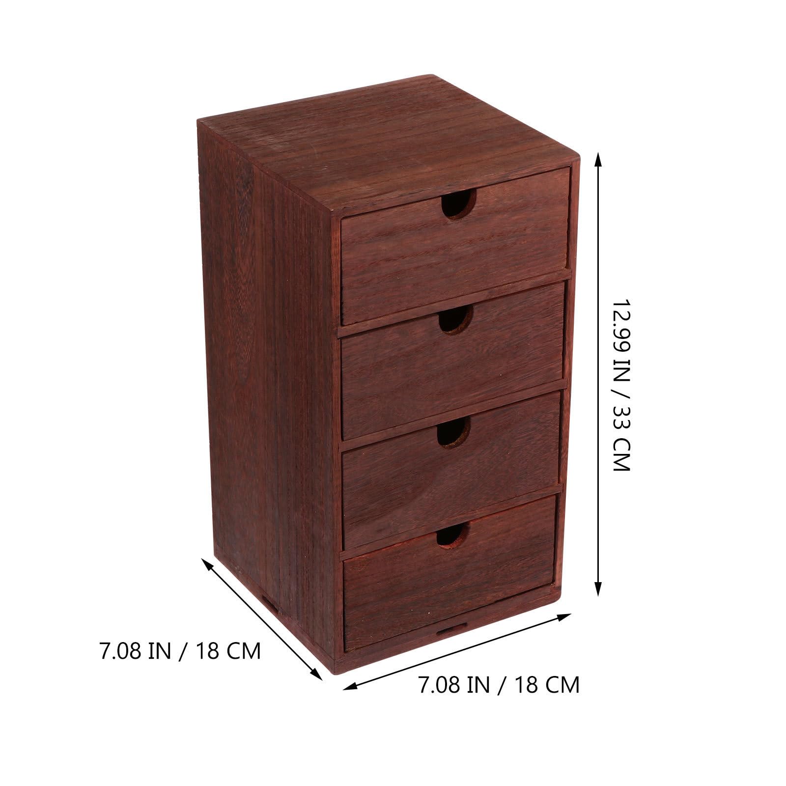 Caja de Almacenamiento de Cuatro Capas Vintage de Madera para Escritorio
