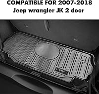 Vista 2 de Vanseno Alfombrillas de carga para Jeep Wrangler JK 2007-2018 de 2 puertas, alfombrillas traseras para maletero de automóvil, accesorios para todo