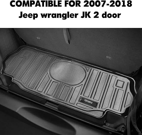 Miniatura 2 de Vanseno Alfombrillas de carga para Jeep Wrangler JK 2007-2018 de 2 puertas, alfombrillas traseras para maletero de automóvil, accesorios para todo