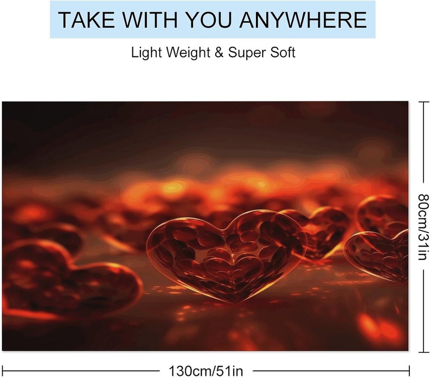 Swimming Towel, Hand Drawn Heart Printed Fashion Towel,Portable Towel,Durable Towel