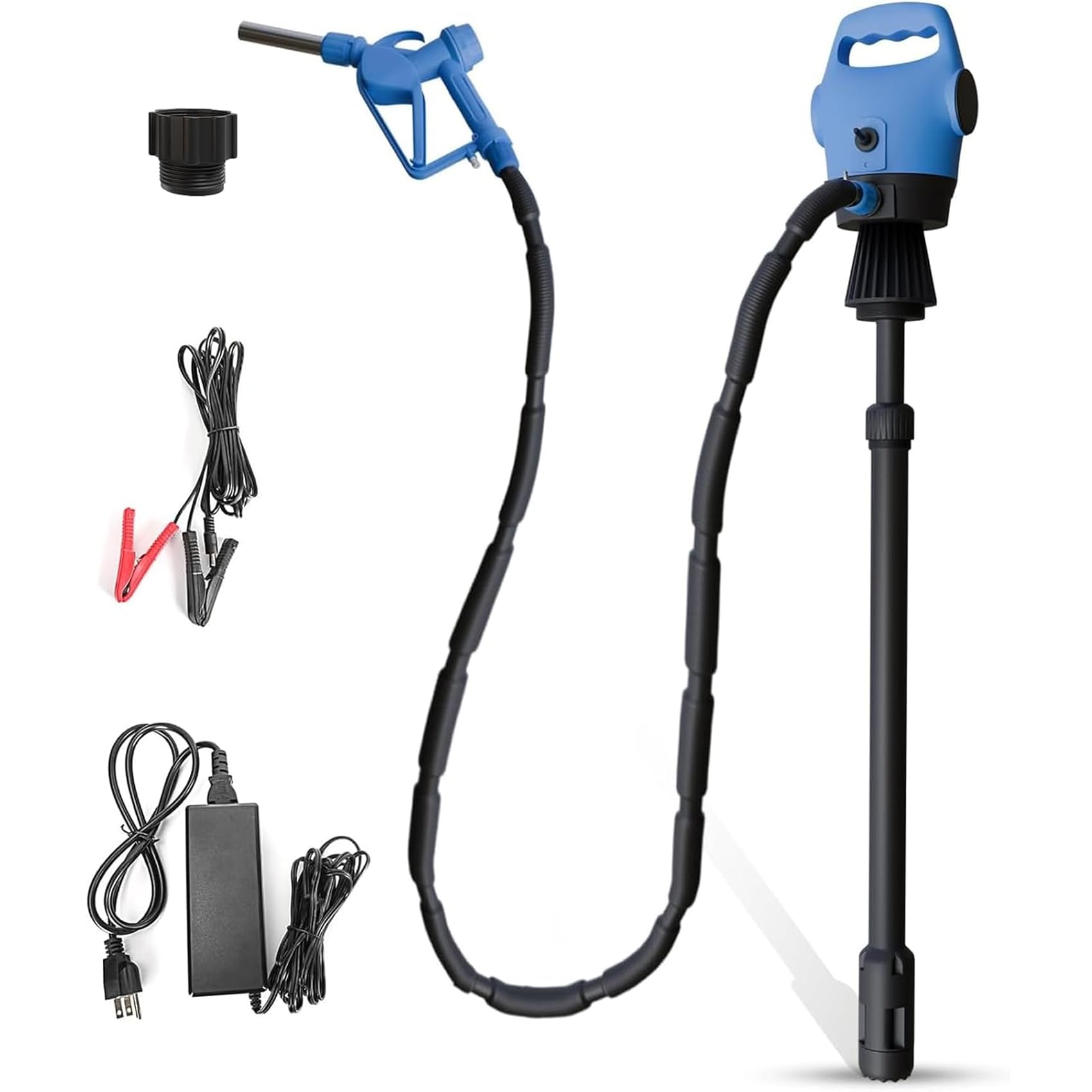 Electric Drum Barrel Pump with 120V AC/12V DC Power,55 Gallon Drum Pump with Built-in 2-Inch Bung Adapter, 5 Gallons Per Minute Flow Rate, for DEF,