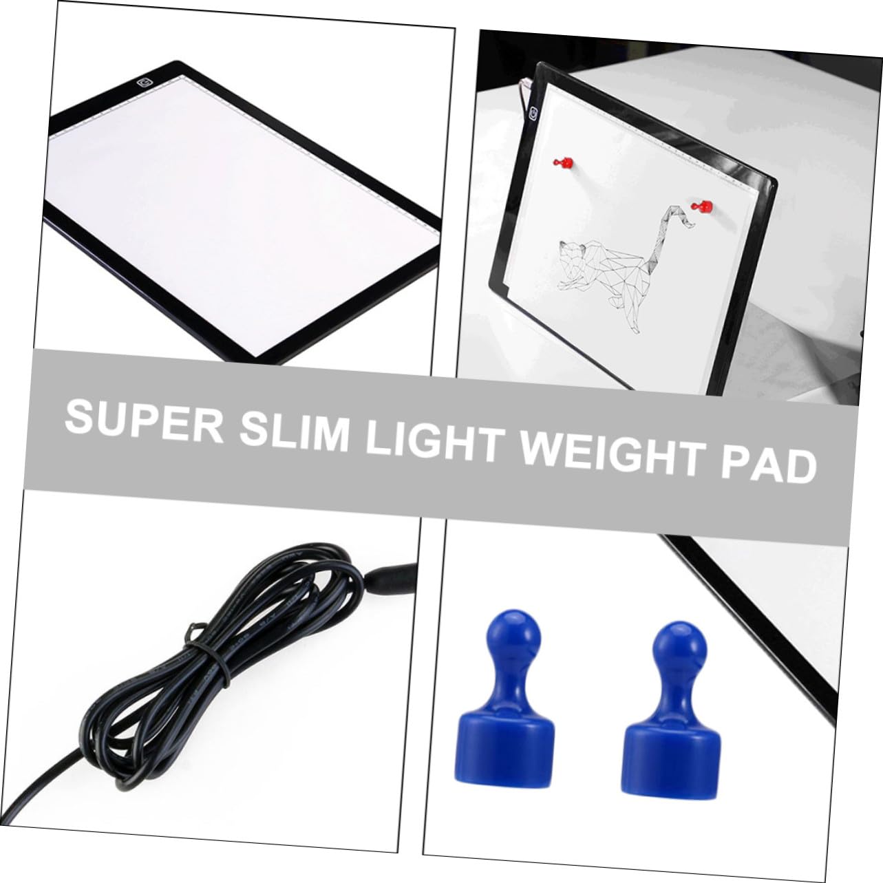 GARIOUANS Table Lumineuse de Traçage avec Aimants Magnétiques A4 en Acrylique Blanc et Règle Intégrée Support Papier pour Dessin Professionnel Léger