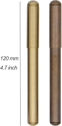 Miniatura 6 de SIPLIV Pluma estilográfica de latón Pluma de oficina de negocios Párrafo corto (4.724 in) Pluma de viaje de bolsillo - Bobina de latón