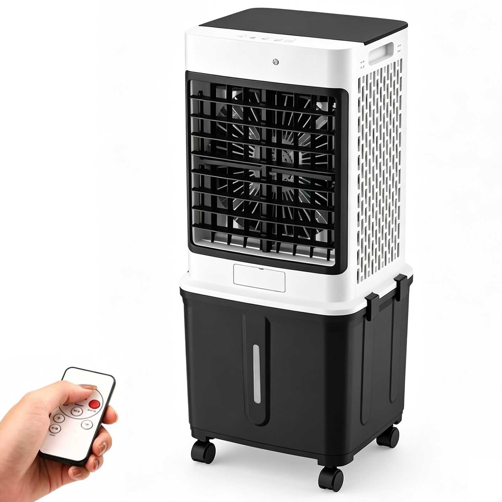 Swamp Cooler Air Conditioner Portable, Remote Evaporative Cooler with 10 Gal Water Tank, 7H Timer, 120° Oscillation and 3 Speeds for Home