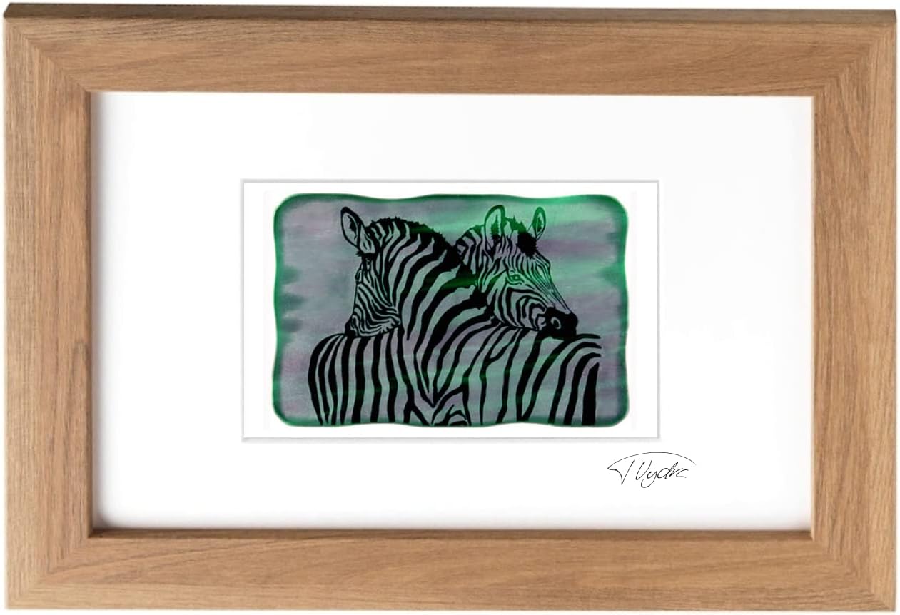 Northern Lights Pictures - sandblasted glass - picture Ribs (stained glass) (21 x 30 cm (mount 13 x 18 cm), Brown)