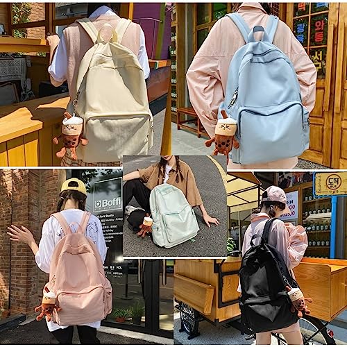 Kawaii Backpack with Cute Accessory Stylish Large Capacity Casual Daily (Black)4