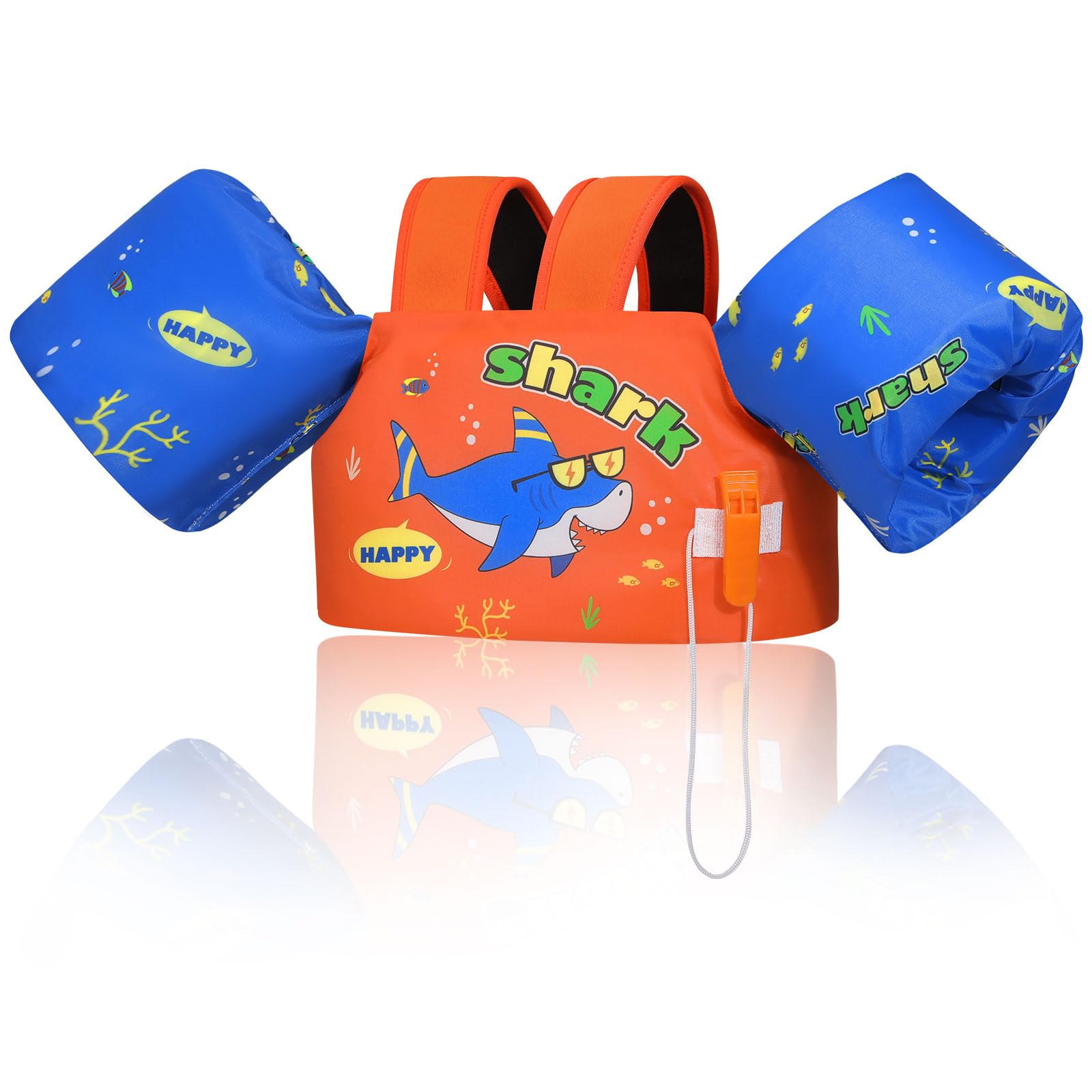 MoKo Kinder Schwimmflügel, Cartoon Schwimmende Badeanzug Schwimmweste, Schwimmtraining Jacke Schwimmflügel mit Schnalle für Jungen Mädchen