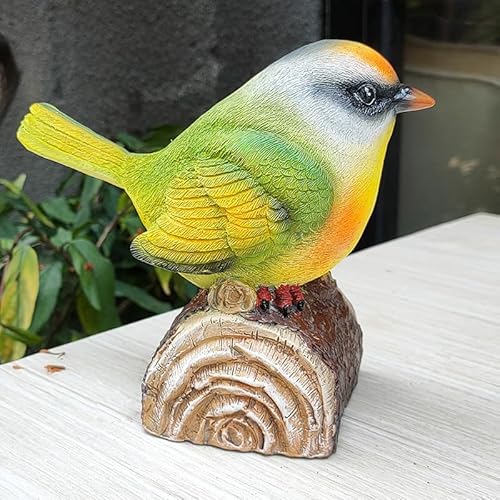 Resin Bird Statue for Garden Decorations Artificial Sparrow Realistic Birds,