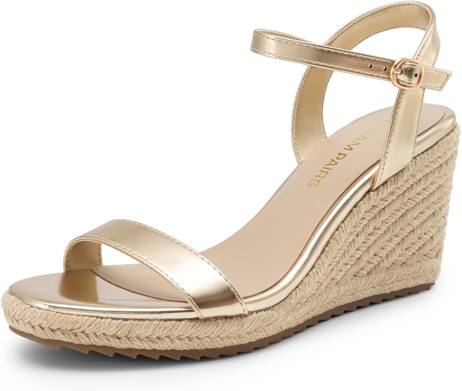 DREAM PAIRS Espadrilles Wedge Sandals for Women, Women's Open Toe Summer Dressy Sandals with Adjustable Ankle Strap and Soft Footbed