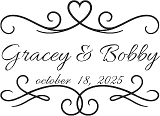 Personalized Wedding Floor Decals - Custom Name and Date Design - Elegant Dance Floor Decal - Vinyl Wedding Reception Decor, Romantic Couple Sticker
