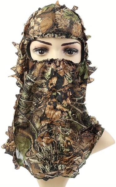 1 vestito mimetico cappello a foglia 3D maschera integrale copricapo Turchia Camo Hunter accessori da caccia - 1