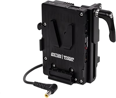 Wooden Camera Battery Slide Pro, Compatible for Sony FX6, Adjustable Battery Plate, 3 Digital D-Tap, Supports V-Mount Battery