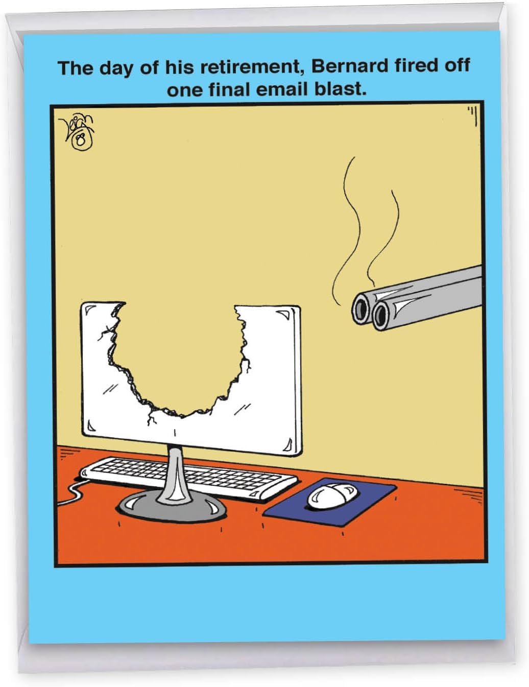NobleWorks Jumbo Funny Retirement Greeting Card 8.5 x 11 Inch with Envelope (1 Pack) Jumbo Co-Worker, Good Luck Email Blast J2636RTG