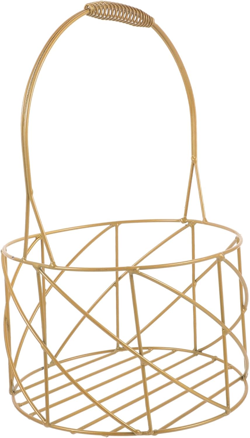 SOLUSTRE Metal Flower Girl Basket for Weddings Elegant Candy Holder Handle for Petal Toss and Storage for Wedding Decor and Party Favors