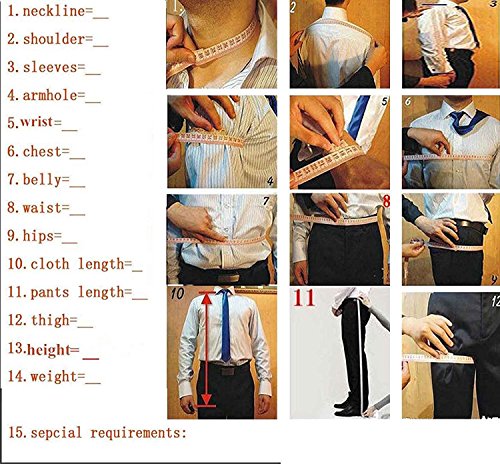 SOLOVEDRESS Men's 3 Pieces Casual Mens Suit Jacket Tux Vest Groomsmen Blazer 6