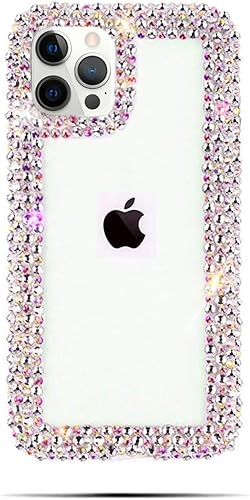 Bonitec Funda compatible con iPhone 15 Pro Max para mujeres y niñas, con purpurina 3D, funda de lujo brillante y bonita, con diamantes de imitación,