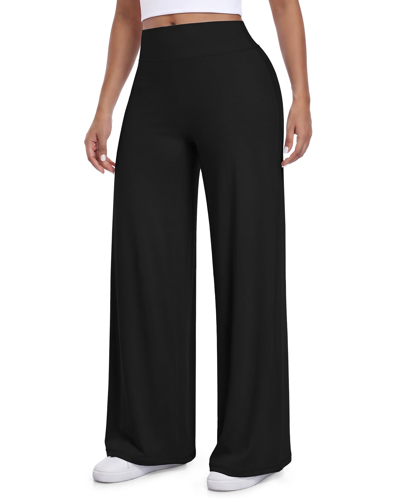 SIMIYA Nahtlose Straight Leggings Hohe Taille Flared Yogahose Sporthose | No Front Seam,Weites Bein,Po-Formend,Sport Gym Pilates Yoga Zumba Freizeit