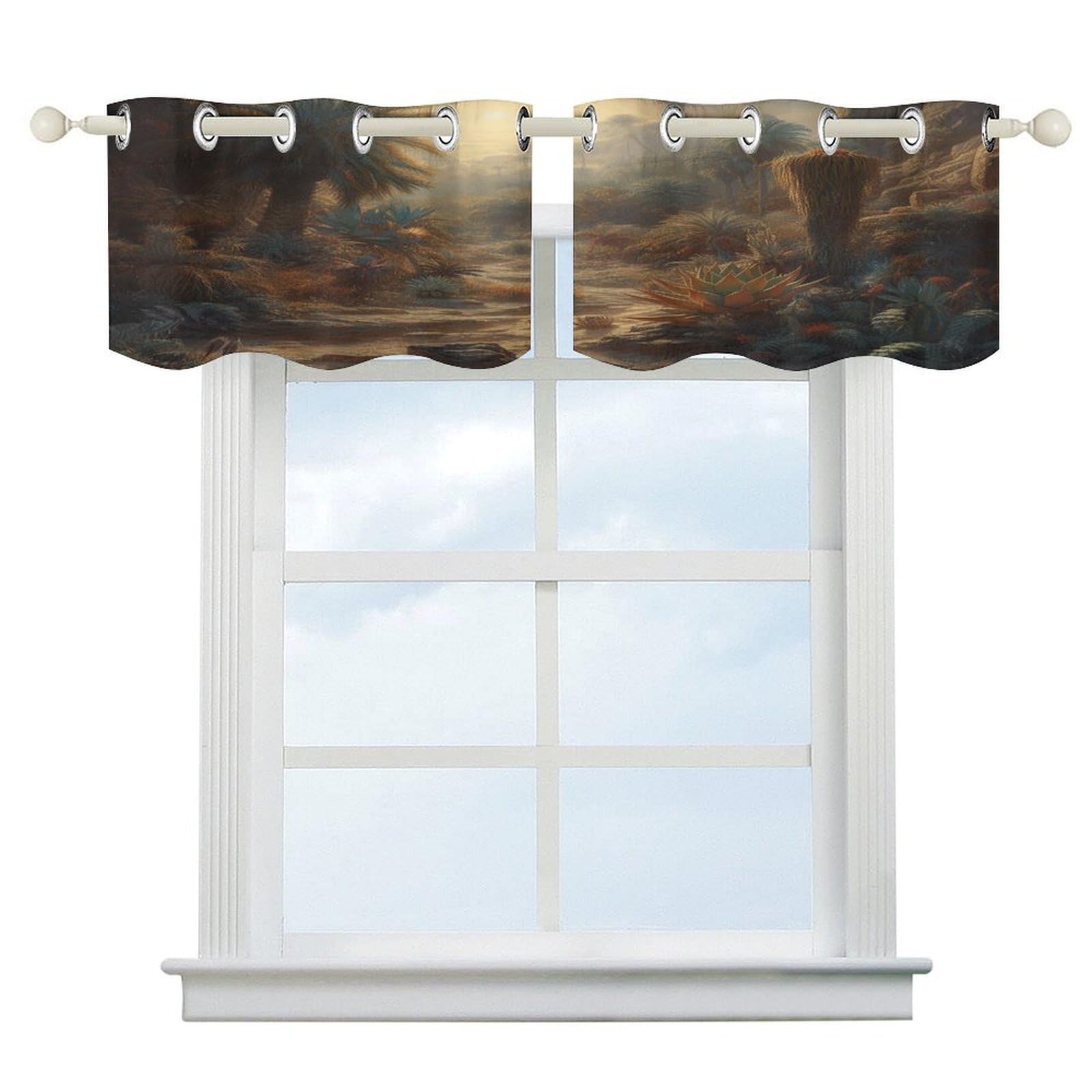Fekiloot Style Mysterious Jungle Short Curtains Valance Curtain
