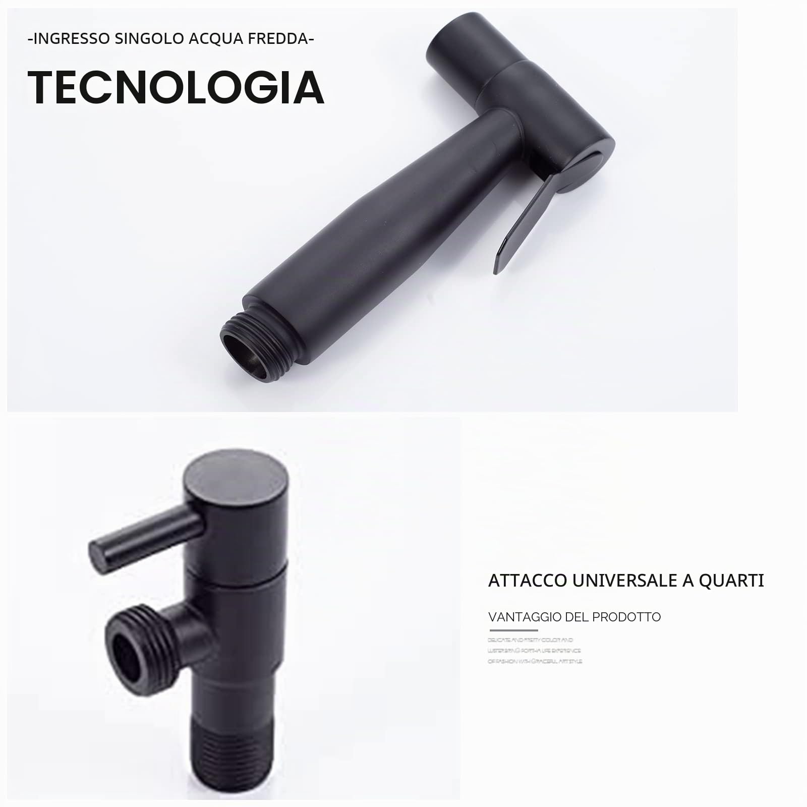 [LOSCHEN] Spruzzatore del bidet per la toilette, Doccia per WC Doccetta per bidet, kit di spruzzatore per bidet in acciaio inossidabile (nero)