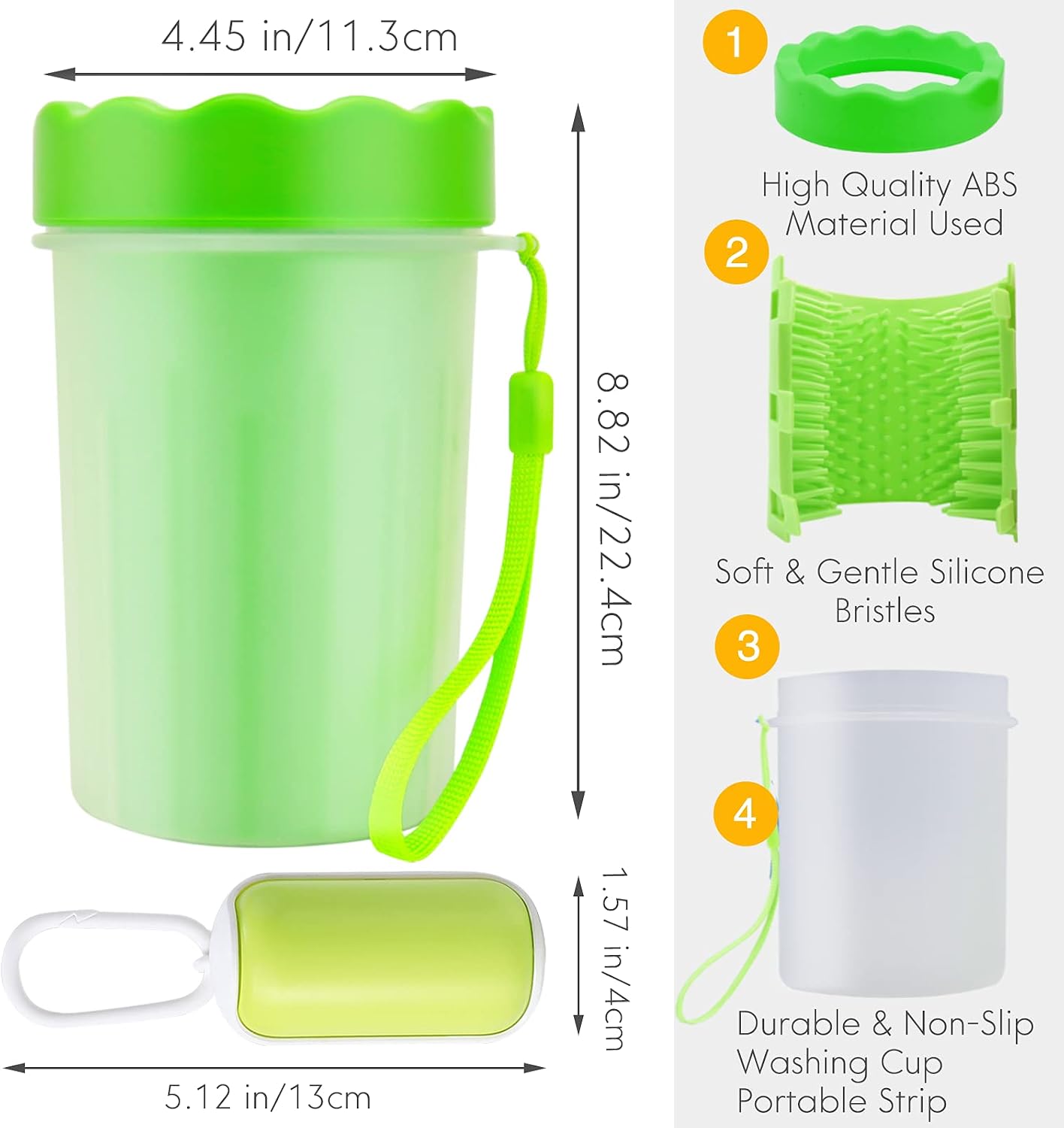 KOOLPUG Dog Paw Cleaner, Paw Cleaner Cup with Dog Poo Bags Leash Dispenser, Dog Paw Washer, Pet Paw Cleaner with Waste Bags - Image 3