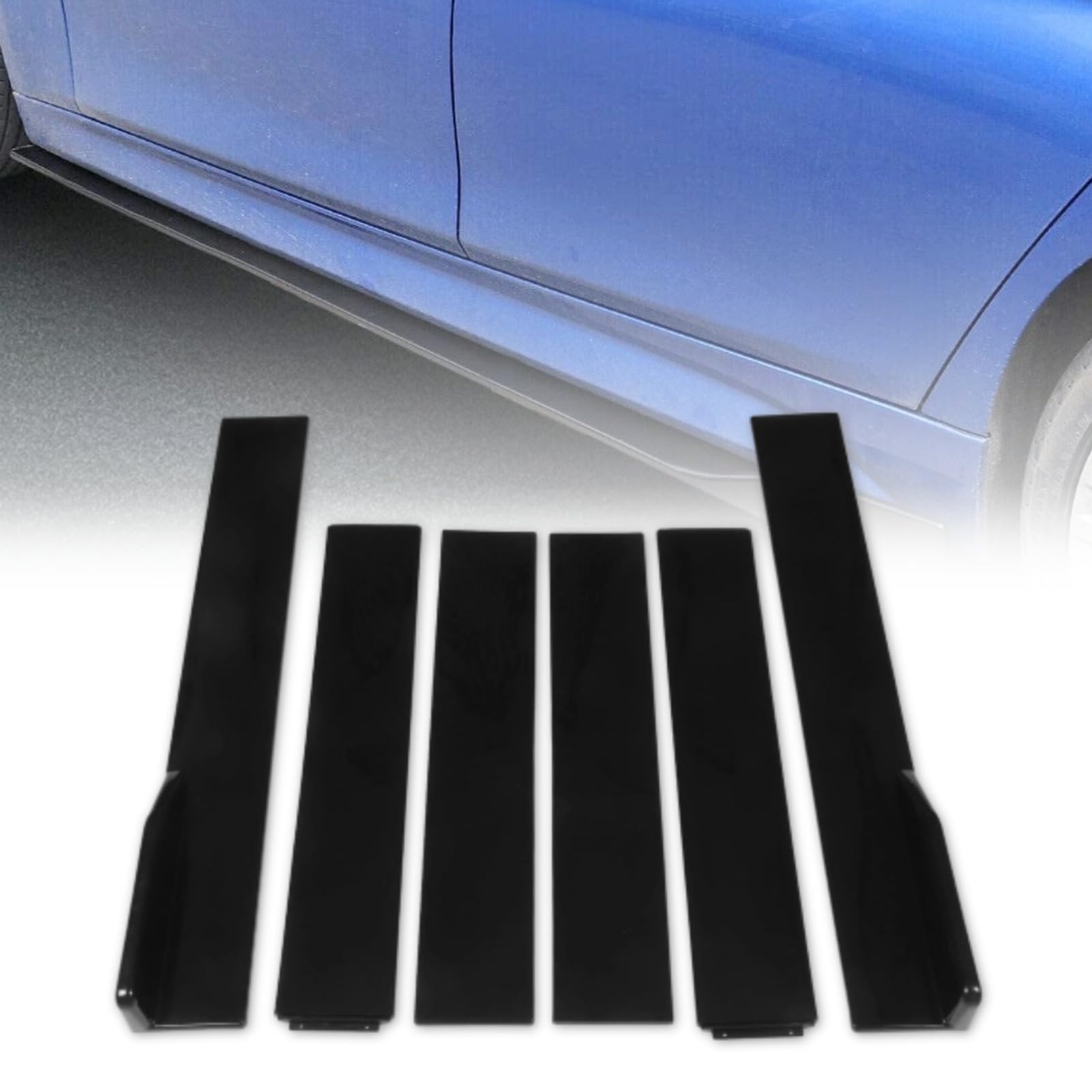 6 Pezzi Minigonne Laterali per Auto in ABS per Ford C-Max 2007-2016, Estensioni Minigonne Laterali Inferiori Auto Inferiore Diffusori a Labbro Accessori
