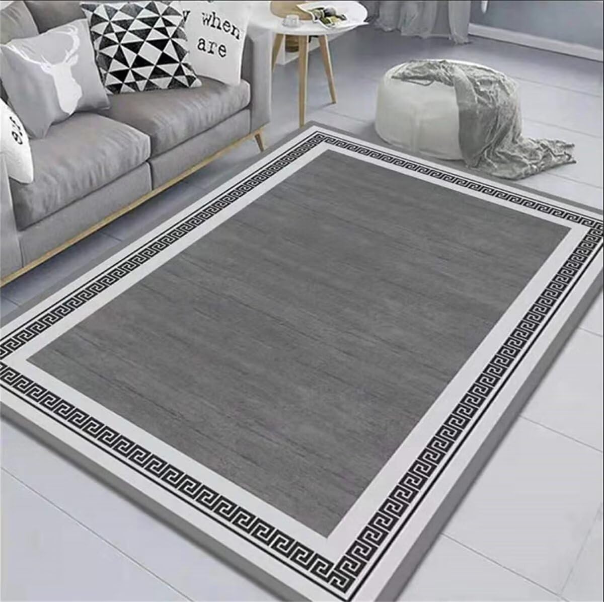 Tapis Exterieur Tapis Tapis de Couloir de Salon Minimaliste Gris Durable Grand Salon 140X200CM