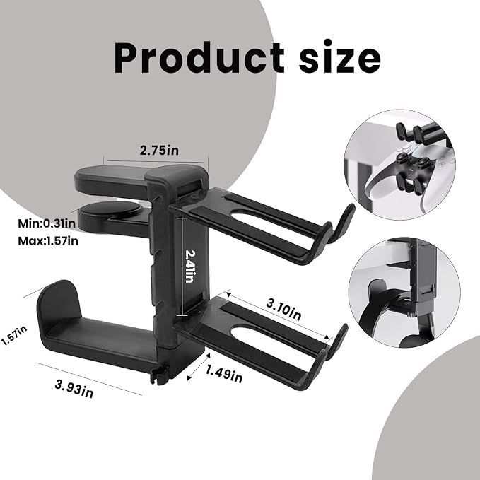 Soporte giratorio para auriculares con pinza ajustable miniatura 2