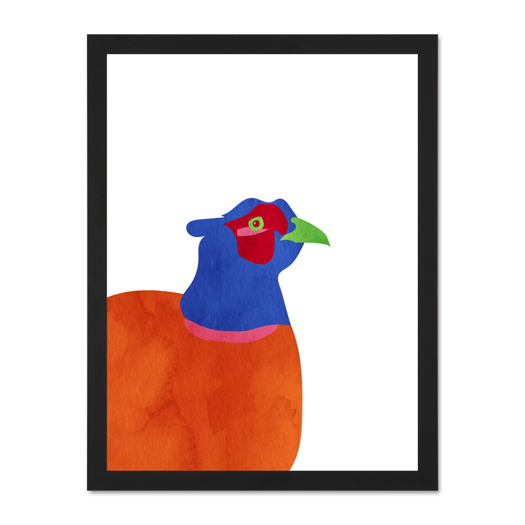 Wee Blue Coo Bright Pheasant Bird 18x24 Large Framed Art Print Poster Wall Decor 18x24 inch
