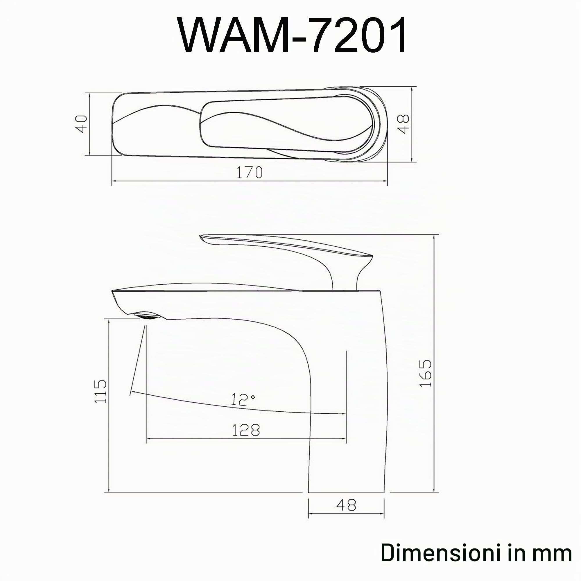 Mai & Mai Rubinetto Miscelatore Monocomando, Rubinetto Bagno Lavabo Bidet Lavandino16.5cm WAM-7201 Bianco