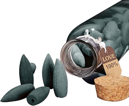 IDB - Conos de incienso aromáticos de sándalo natural Aproximadamente 65 conos de incienso de reflujo en cascada en embalaje listo para regalo