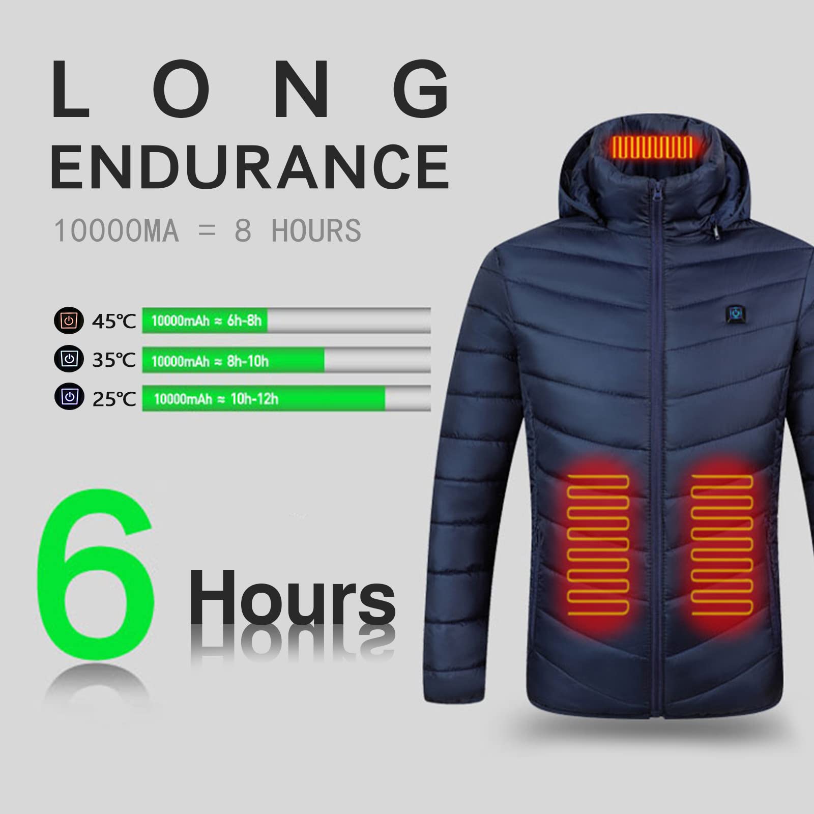 USB Verwarmde Jas Donsjack Elektrische Verwarmde Jas Heren Dames Wasbaar met 3 of 4 Verwarmingsniveaus en 9/11/21 Verwarmingszones voor Skiën Vissen Wandelen Outdoor Goedkope Jas