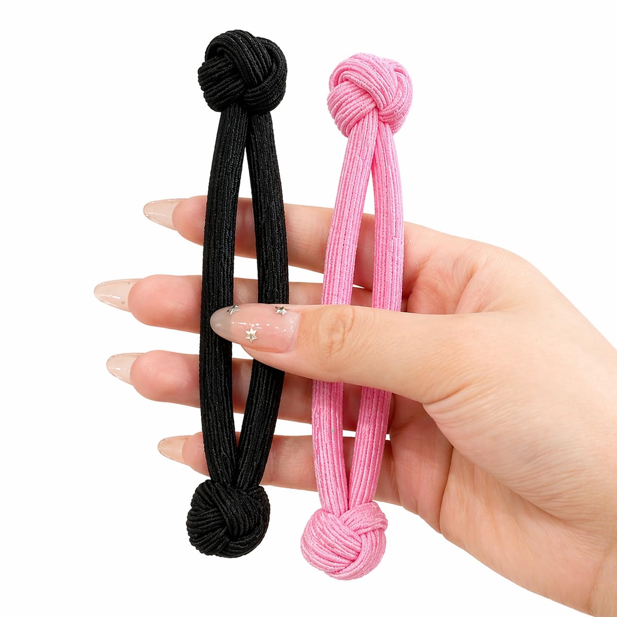 2 PACK Chinese Knot Scrunchies for Women Girls Rubber Band Hair Ball High Elastic Thick Hair Ties for Thick and Thin Hair-image-13