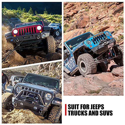 Fieryred Synthetic Winch Rope 3/8 Inch 85 Ft 26500 Lbs Winch Line Cable Rope With Protective Sleeve For 4Wd Off Road Vehicle Suv #TOP5