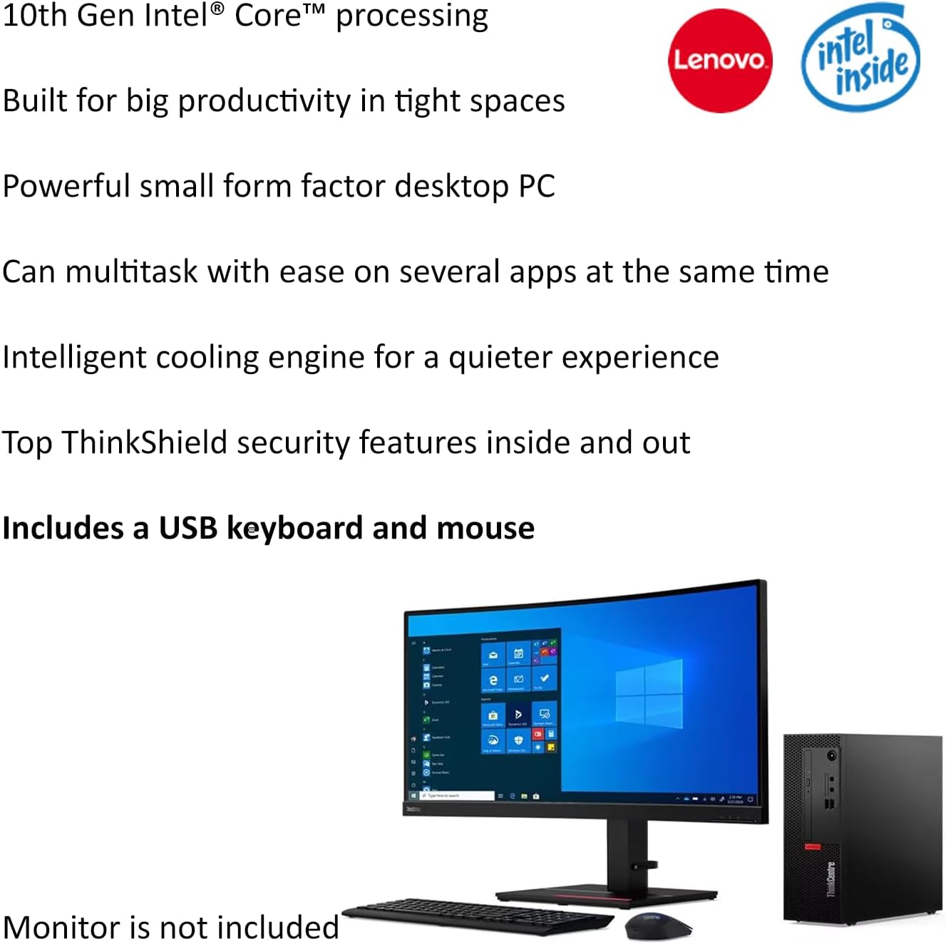Lenovo ThinkCentre SFF Business Desktop Computer | Intel Core i5 10th Gen Quad-Core Processor | 32GB DDR4 RAM, 2TB Storage (1TB SSD + 1TB HDD) | AMD Radeon 520 2GB Dedicated Graphics | DVD-RW | Win11