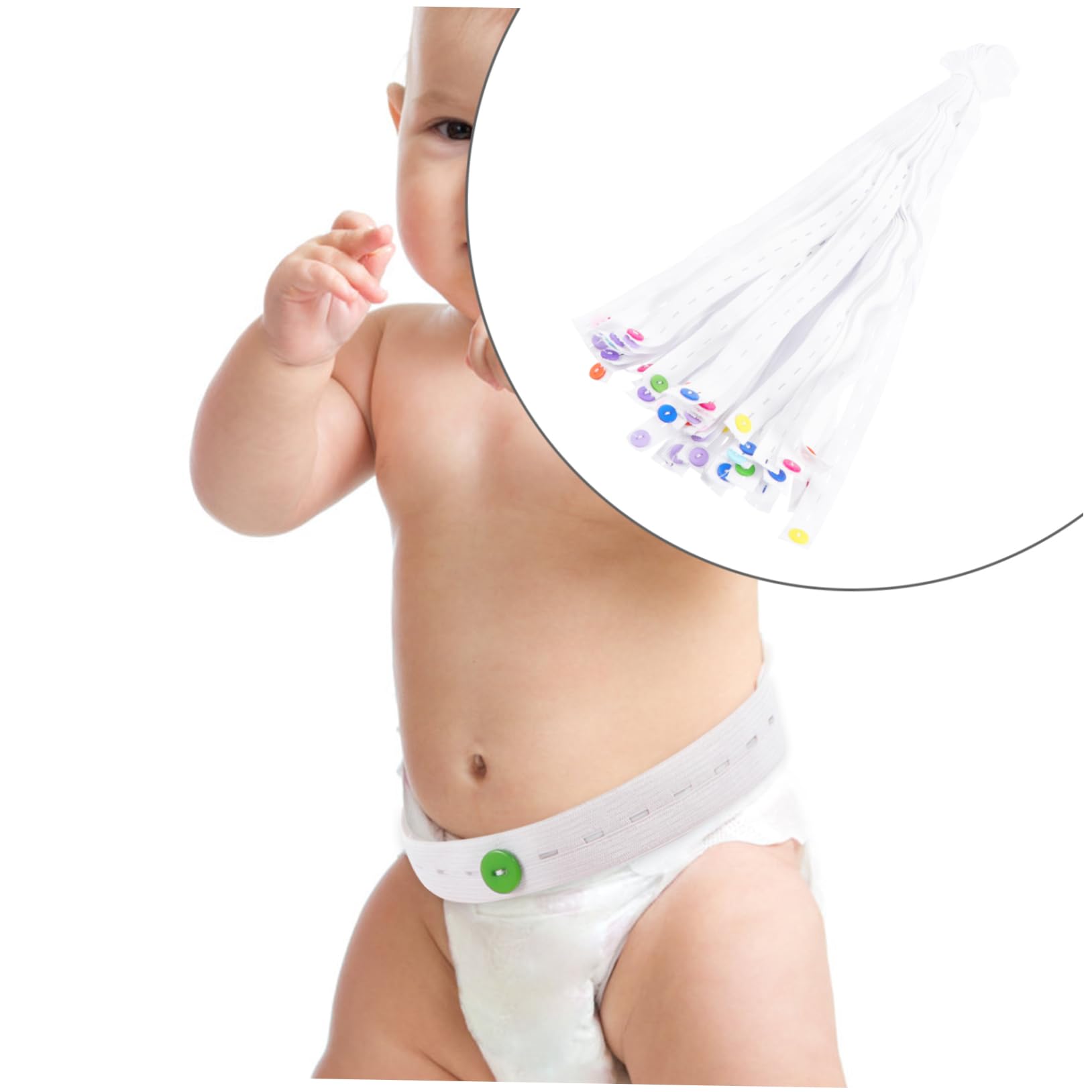 ibasenice 50pcs Diaper Belt Buckles Reusable Diaper Fasten Buckle for Babies Toddler Fixed Adjustable