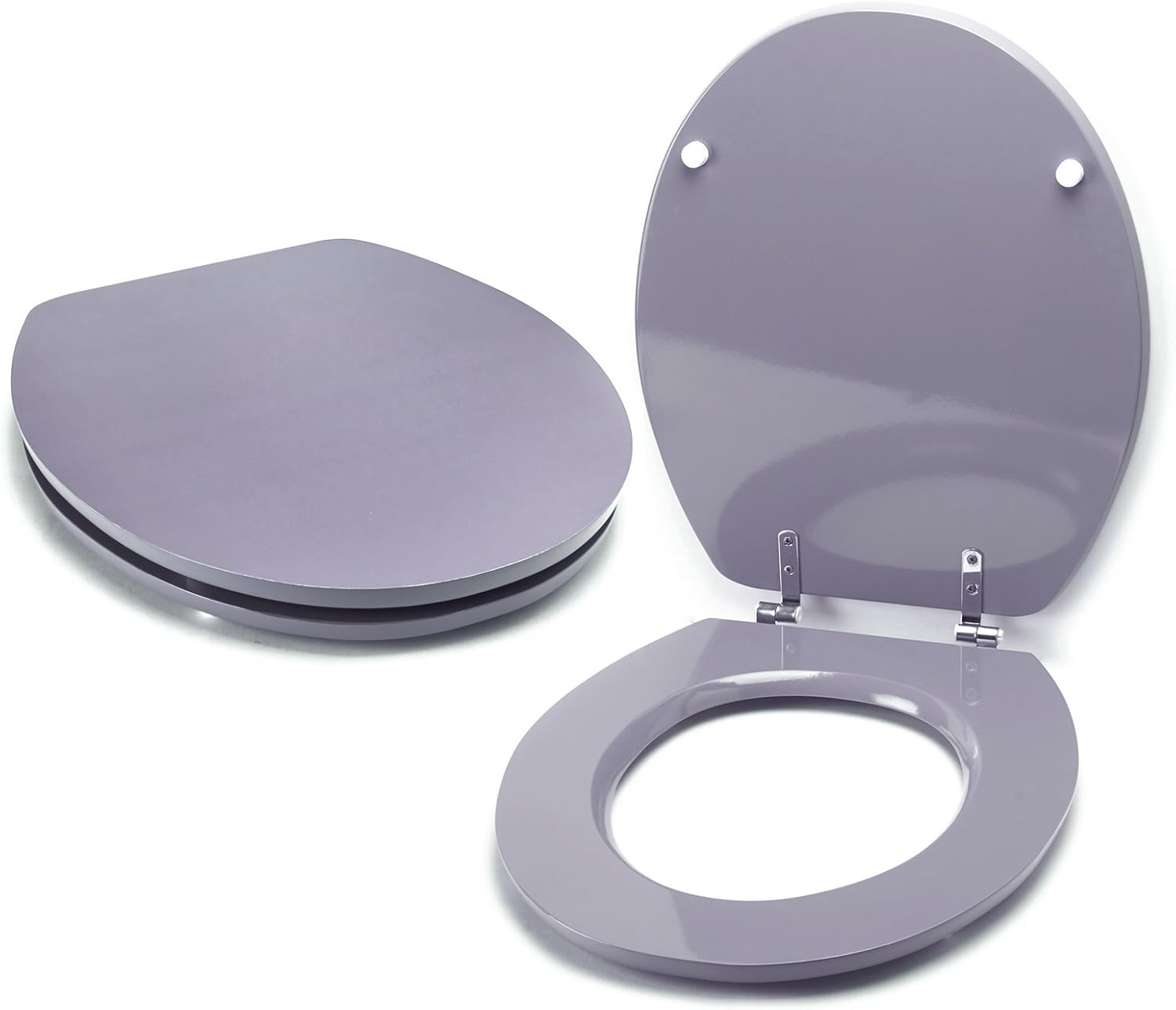 MSV Acrylic/Stainless Steel Toilet Seat, Grey, 30 x 20 x 15 cm