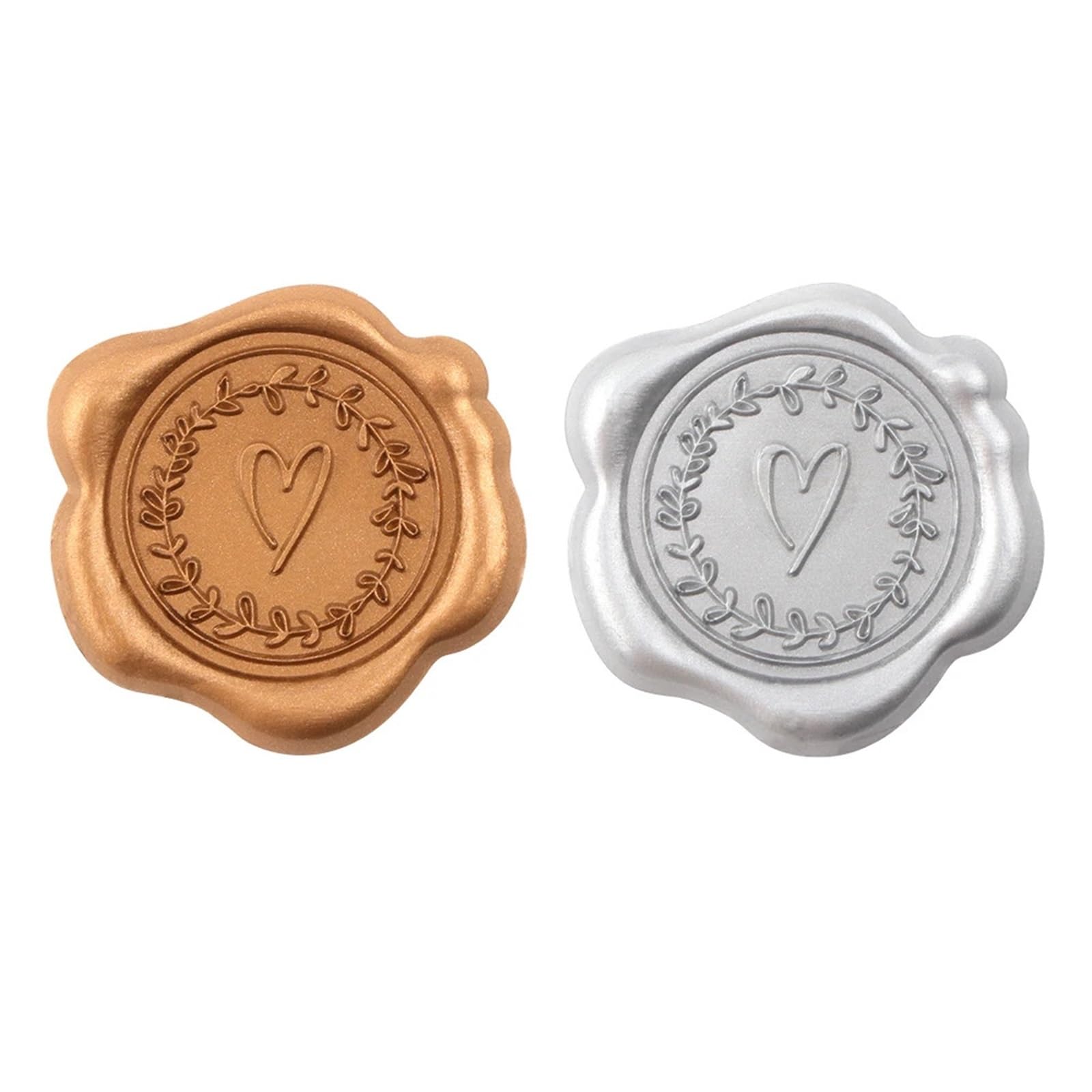 Adesivi con sigillo di ceralacca | Multicolor 25/50/75 pezzi for matrimonio: buste autoadesive con motivo a cuori in rilievo(Bronze 75pcs)