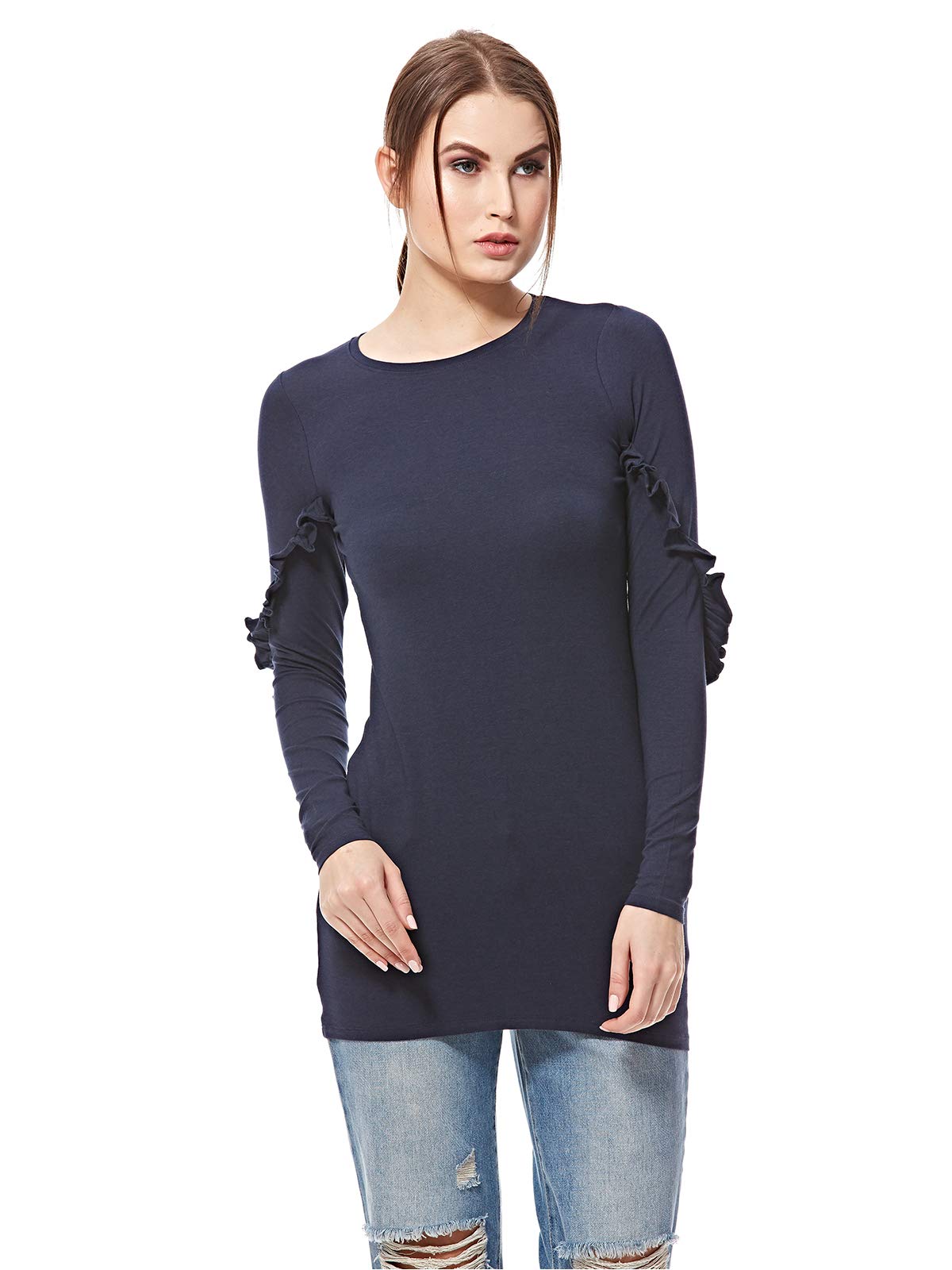 New LookLong Line Top for Women - black