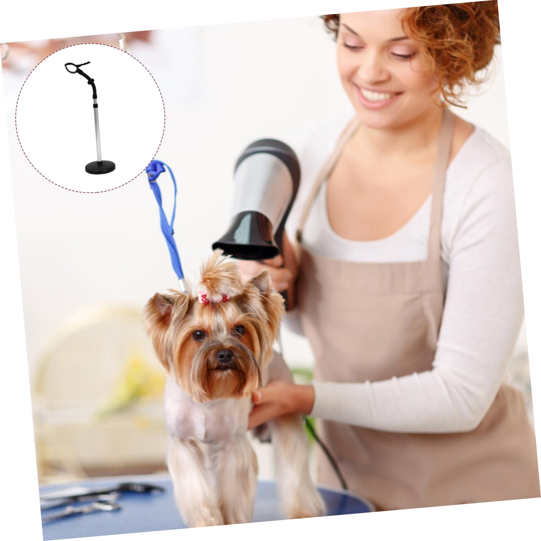 Healeved Supporto per Asciugacapelli Regolabile Nero, Stand Rotante 360° | Abs, Pp e Lega di Alluminio, Installazione Facile, Uso Mani Libere per Styling e Curling